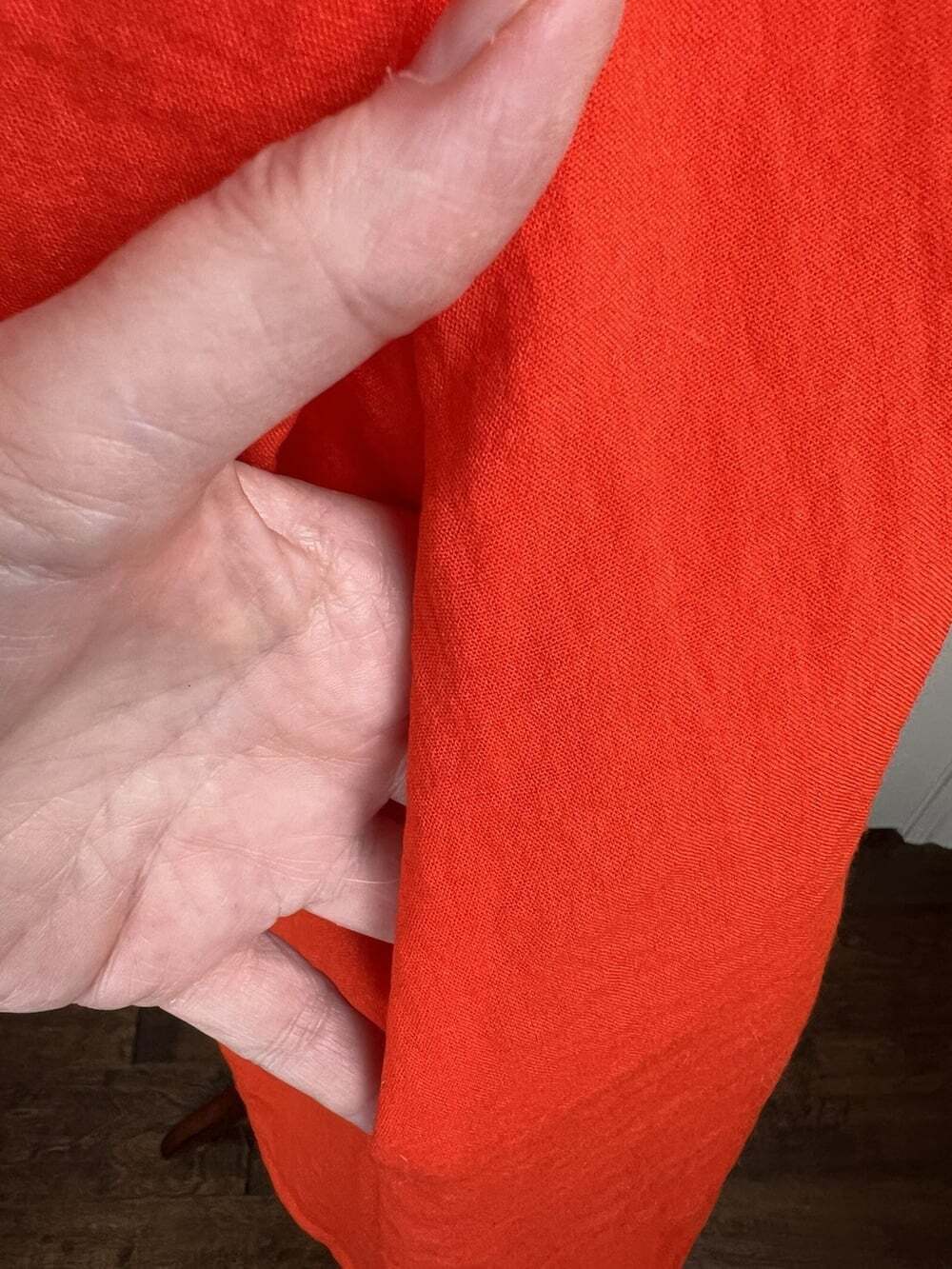 Fridaze 100% Linen Tunic XS S Orange Lagenlook Horn Buttons Hi Low Top - Picture 5 of 12